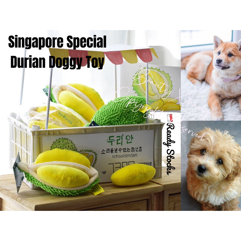 [SG Ready Stocks] Dog Toy Singapore Special Durian Squeaker Toys With