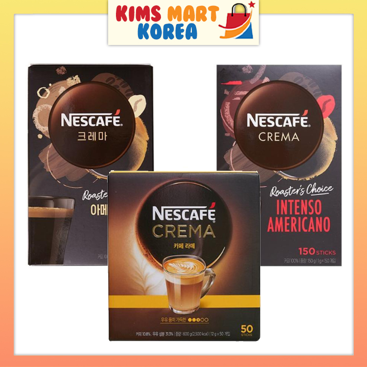 Nescafe Korea Crema Premium Coffee Mix Americano Black, Cafe Latte 3 in
