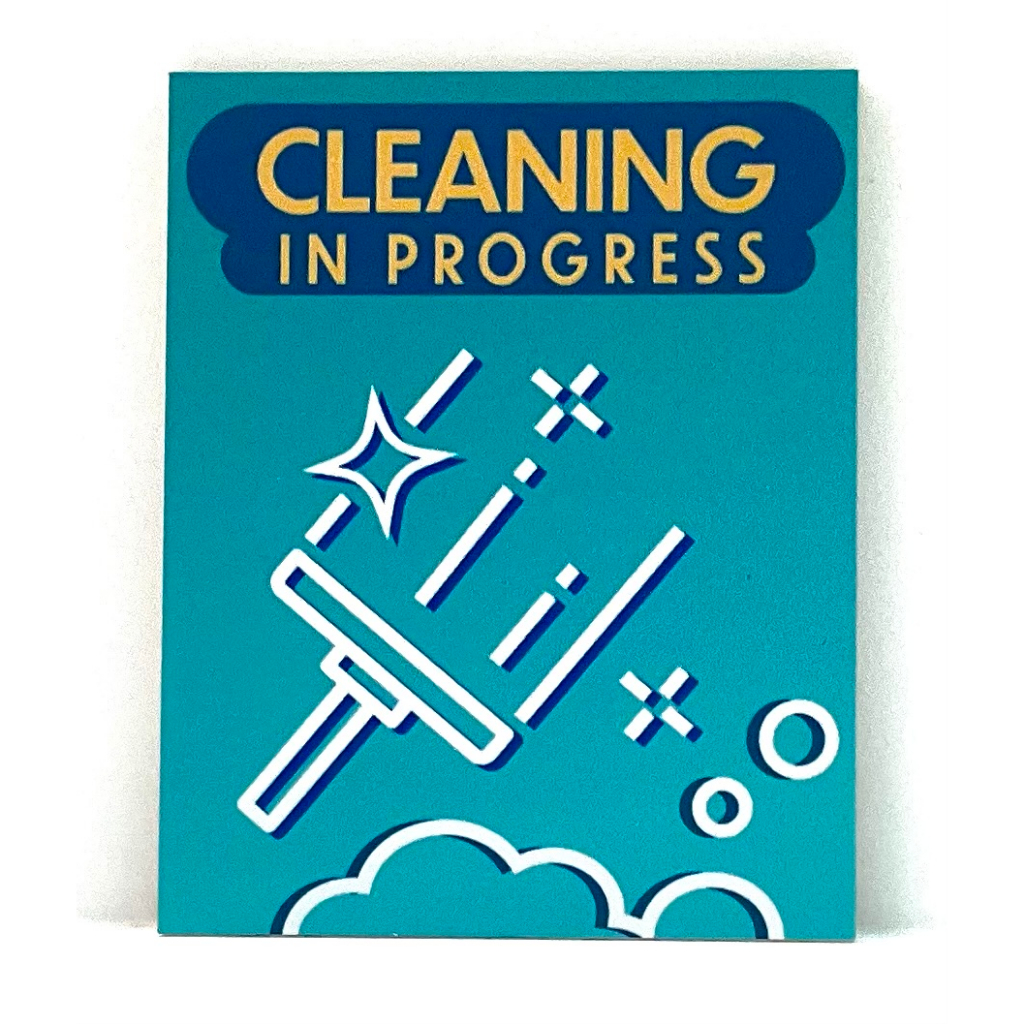CLEANING IN PROGRESS SIGNAGE ( 80mm x 100mm ) | Shopee Singapore
