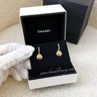 Chanel CC Logo Earrings Small Version 18k White Gold, Diamonds