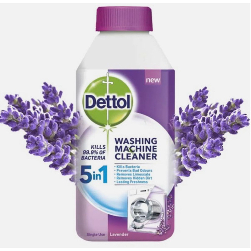 Dettol 5in1 Single Use Lavender Washing Machine Cleaner, 250ml Shopee