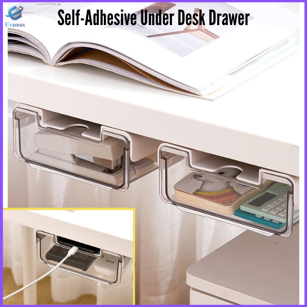 Under Table Desk Drawer Stationary Box Selfadhesive Underdrawer
