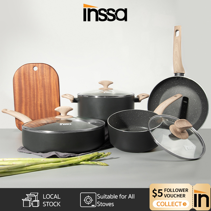 INSSA Non Stick Saucepan/Wok/Soup Pot/Frying Pan NonPFOA Induction