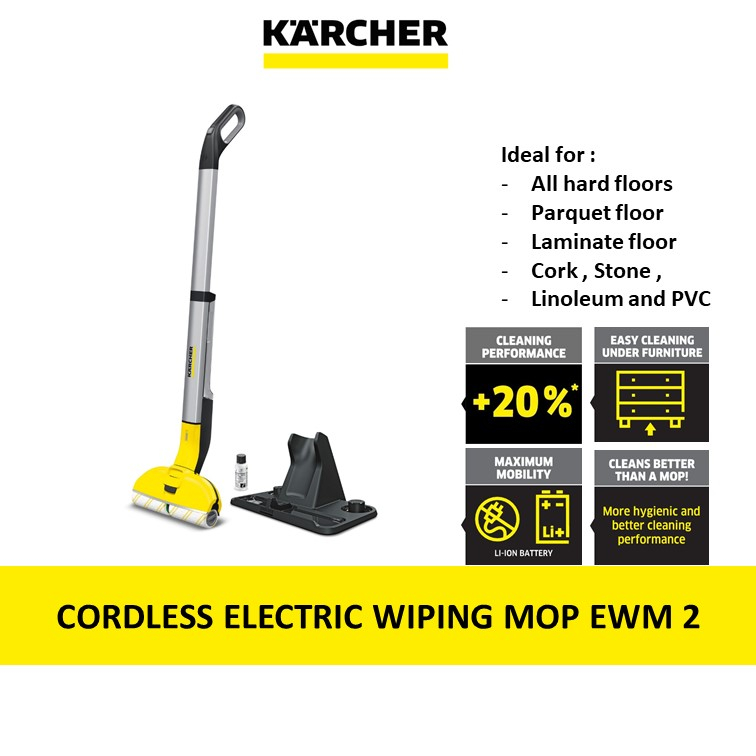 EWM 2 ( New Model ) Karcher Cordless Electric Wiping Mop Suitable for