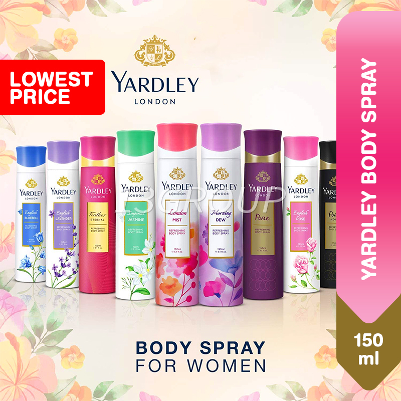 Yardley Women Body Spray Deodorant Perfume, 150ml Shopee Singapore