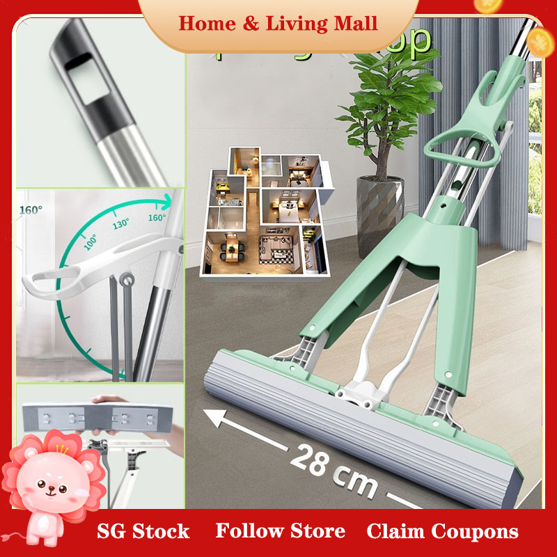 Folding Sponge Mop Household Cleaning Tools Floor Clean Stainless Steel