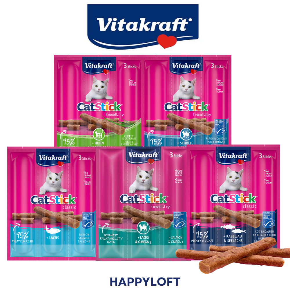 [SG SELLER] Vitakraft Cat Stick / Cat Treats Snacks / Mini Cat Treats / Cat Foods (15g x 3s