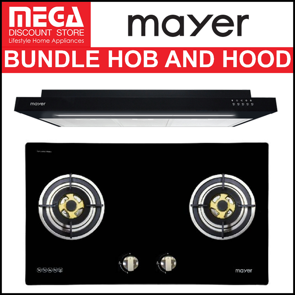 MAYER BUNDLE MMGH772HI 78CM 2 BURNER GLASS HOB + MMSI900LEDHSBK 90CM