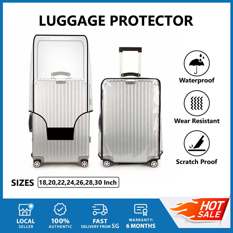 Luggage Protective Cover Waterproof PVC Transparent Cover Velcro ...