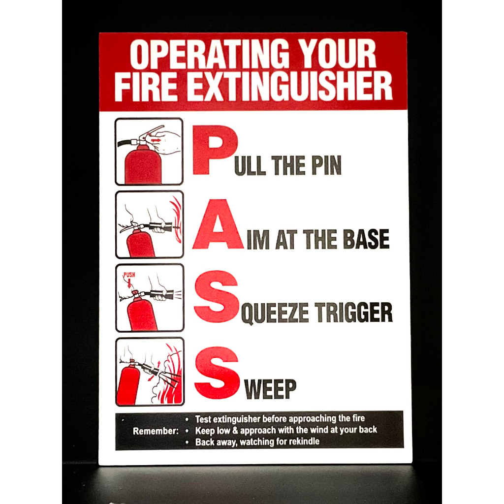 OPERATING YOUR FIRE EXTINGUISHER SIGNAGE ( 125mm x 175mm ) | Shopee ...