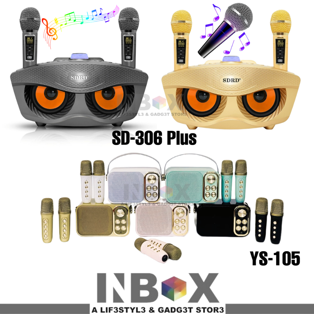SDRD [SG] SD-306 PLUS Dual Bluetooth Wireless Microphones Karaoke Set ...