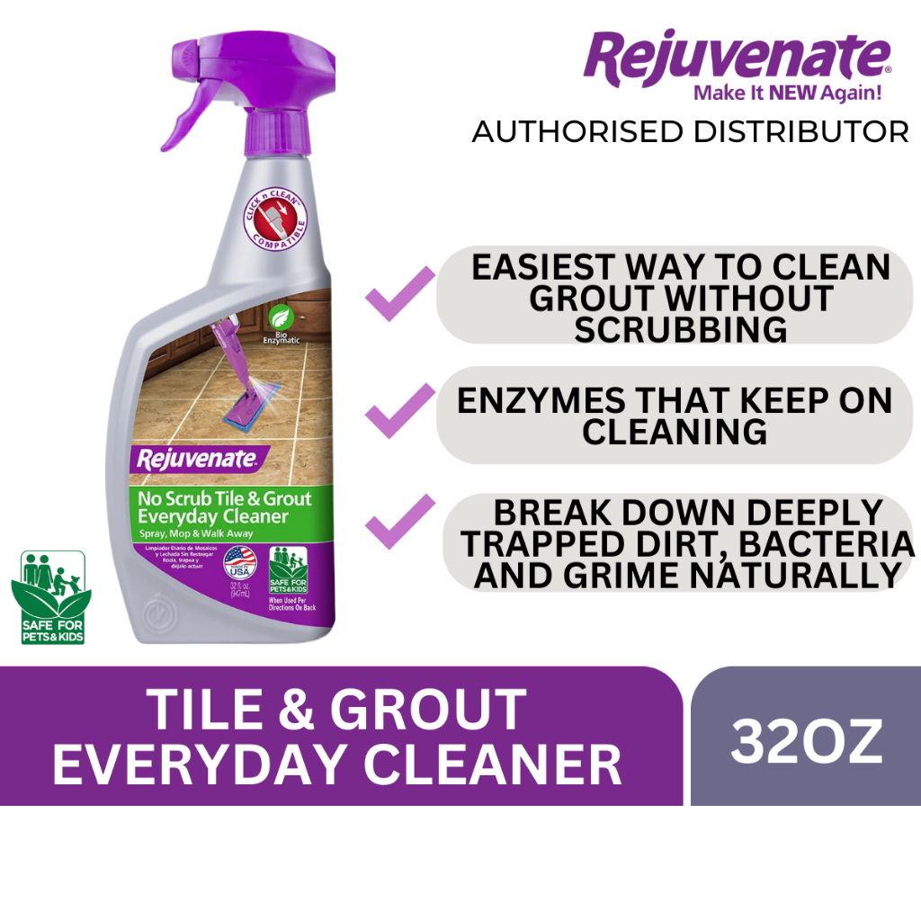 REJUVENATE BioEnzymatic No Scrub Tile & Grout Everyday Cleaner, 32oz