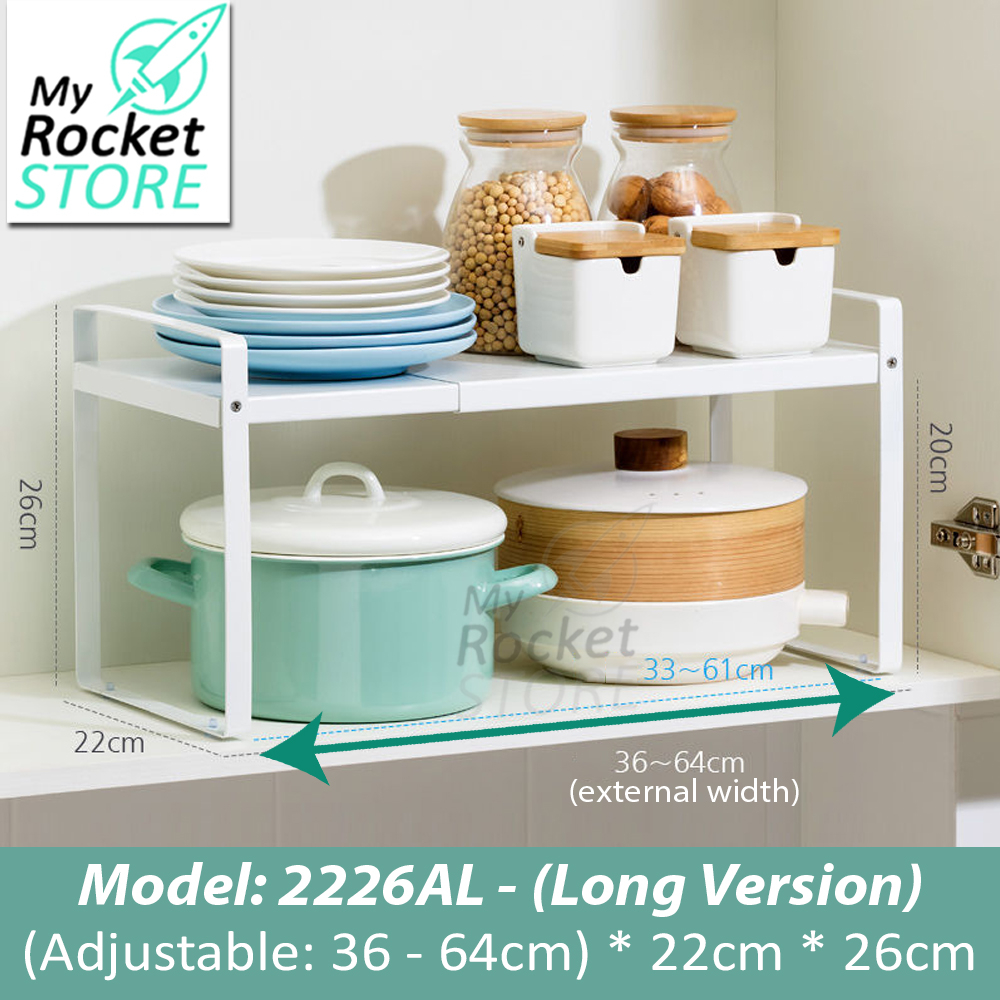 Adjustable Kitchen Cabinet Divider Rack Stand | Organiser Extendable ...