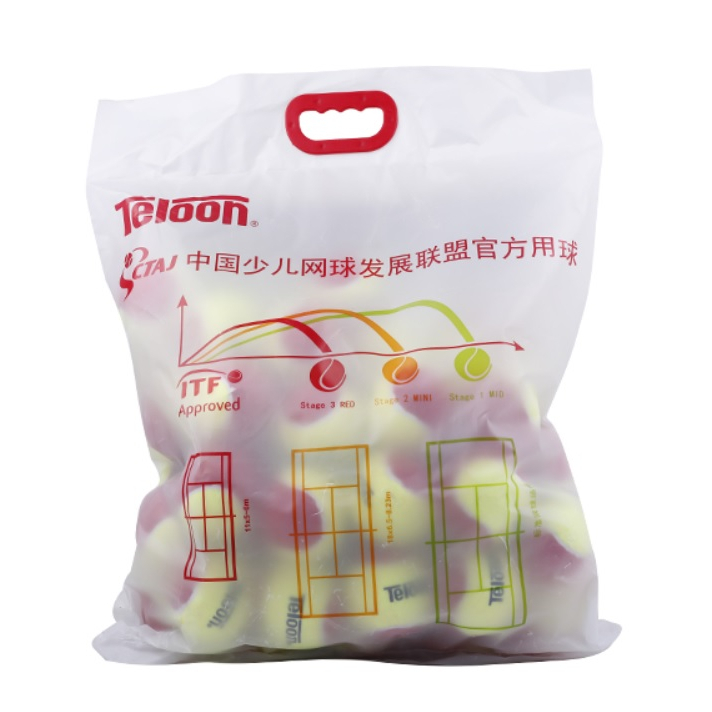 Teloon Red Orange Green Tennis Ball Stage 1 2 3 Kids Juniors ITF