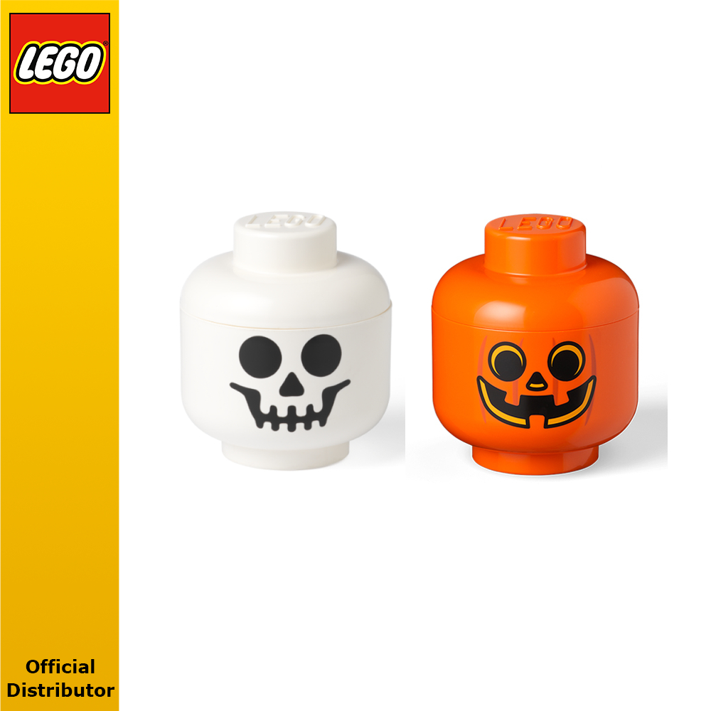 LEGO Large Storage Head Set of 2 Pumpkin Skeleton Shopee