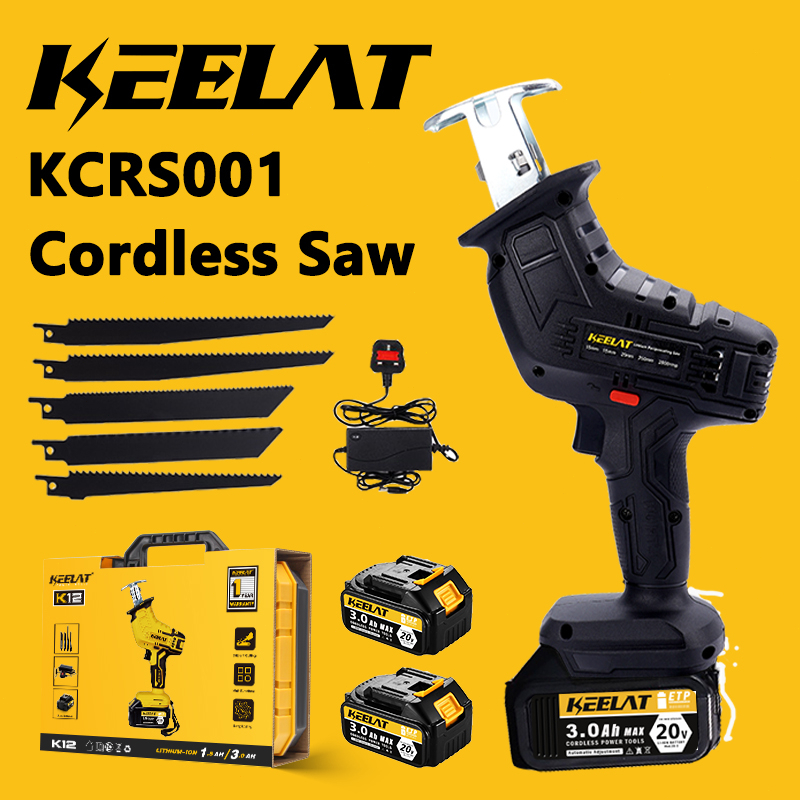 Keelat Cordless Reciprocating Saw Gergaji kayu Elektrik circular Jig
