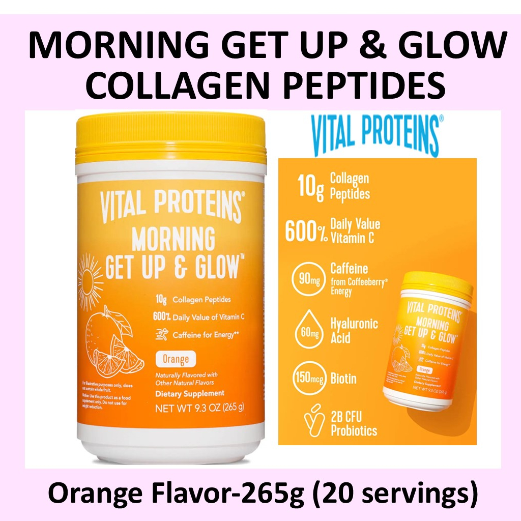 Vital Proteins Collagen Peptides Powder Morning Get Up And Glow Orange Flavor 93 Oz265g