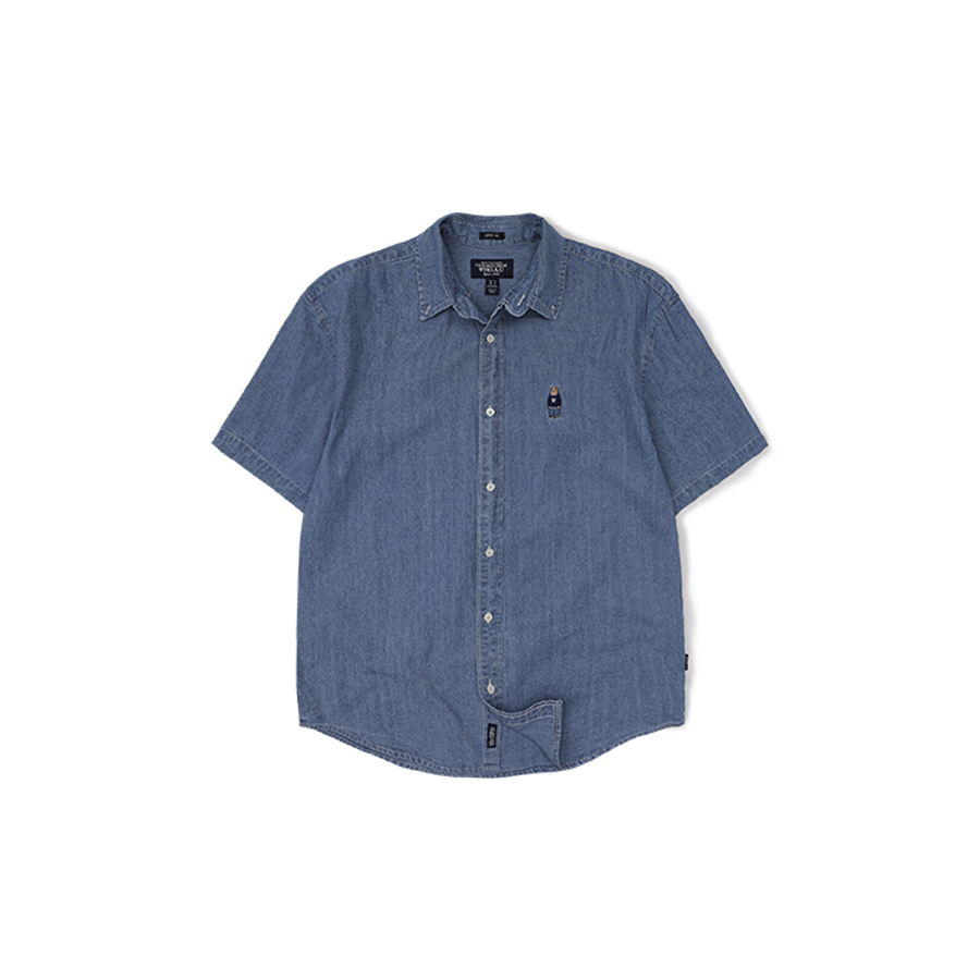 【WHO.A.U】Steve Denim Overfit Short Sleeve Shirt WHO.A.U | 후아유 M) Who.a.u Men's Oversized Fit Steve Denim