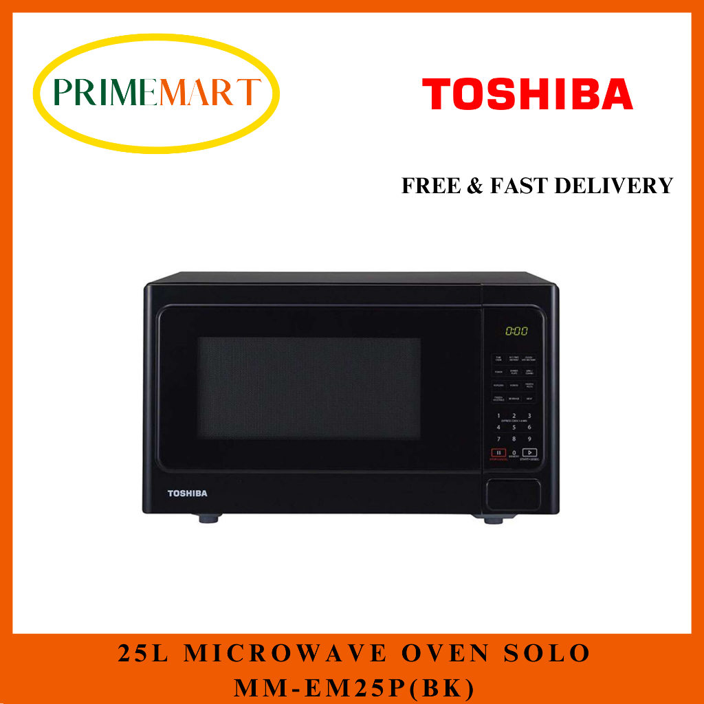 TOSHIBA MM-EM25P(BK) 25L MICROWAVE OVEN SOLO - 2 YEAR TOSHIBA WARRANTY ...