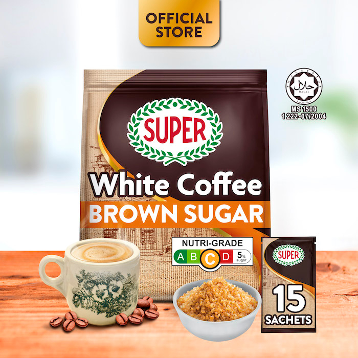 SUPER Brown Sugar Instant 3in1 White Coffee, 15 sachets Shopee Singapore