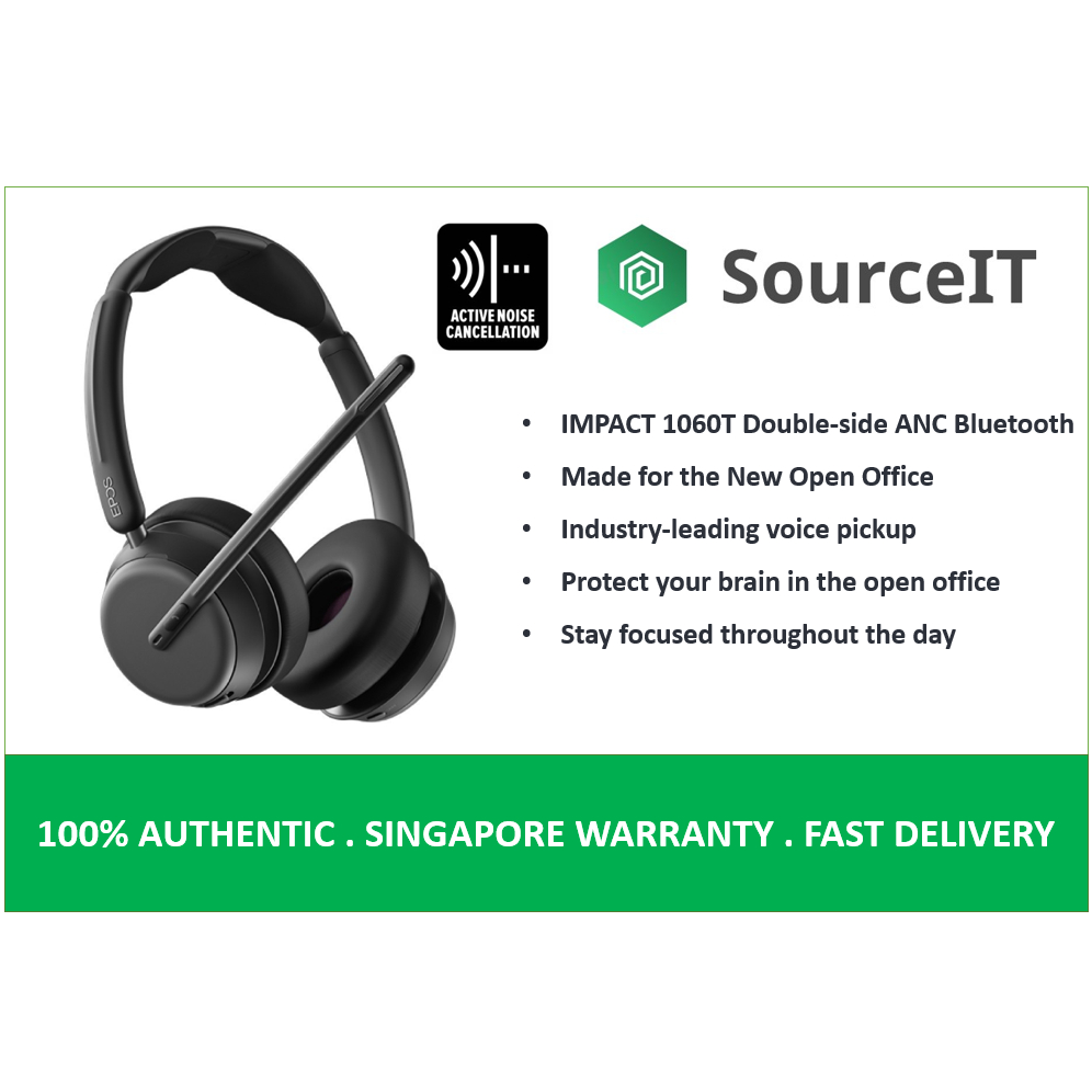 EPOS Sennheiser Impact 1060T Microsoft Teams ANC, Stereo Double Sided ANC Wireless Bluetooth