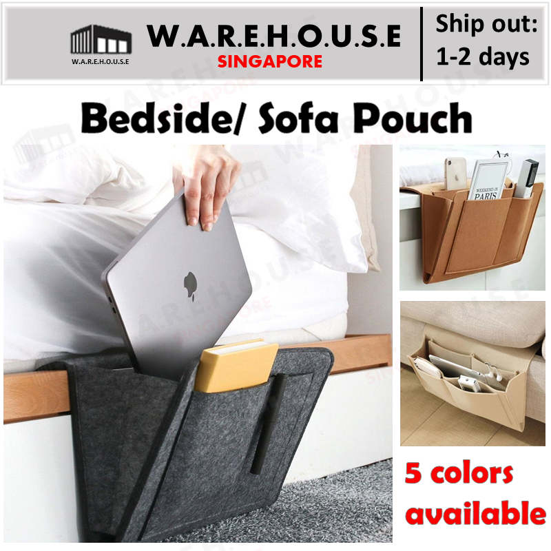 [Warehouse] Bedside Sofa Pouch Phone Holder Remote Control Couch Bed Holder Tablet Pocket