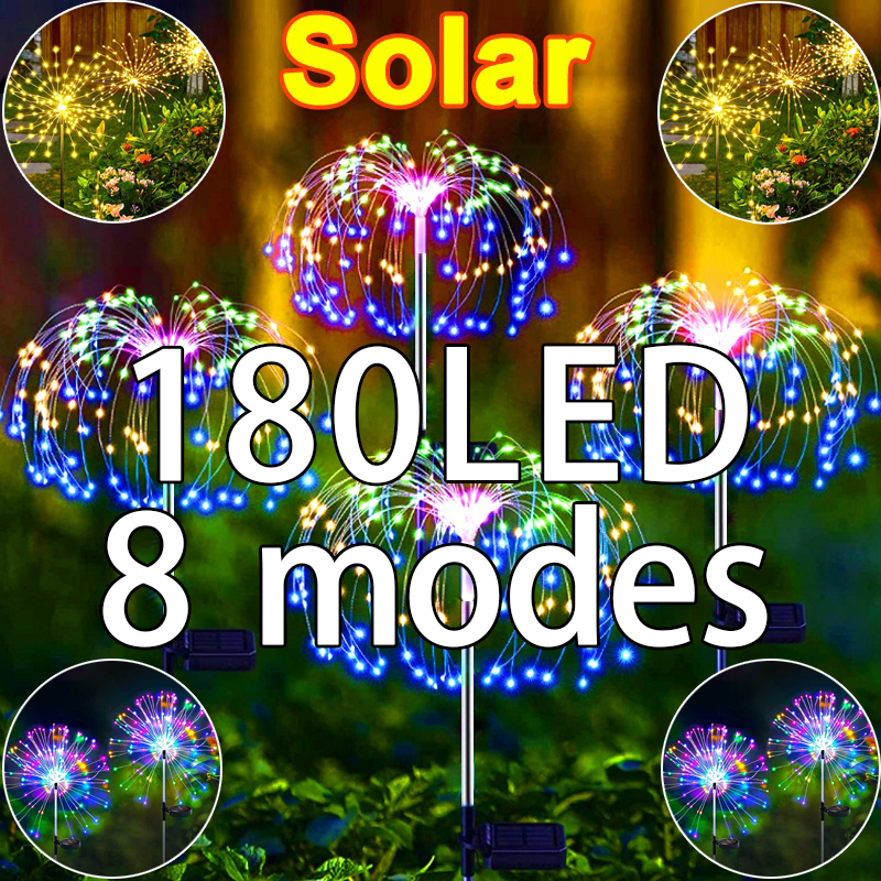 180LED Solar Firework Light Garden Christmas Decoration Light Outdoor Waterproof Solar Fireworks Light Garden Decor lamp