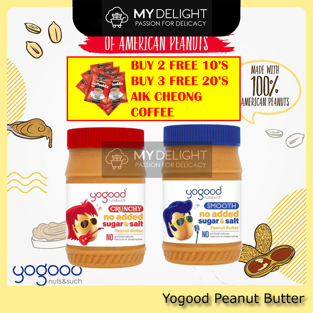 (453g) No Sugar Added YOGOOD Peanut Butter Spread Smooth Creamy Crunchy