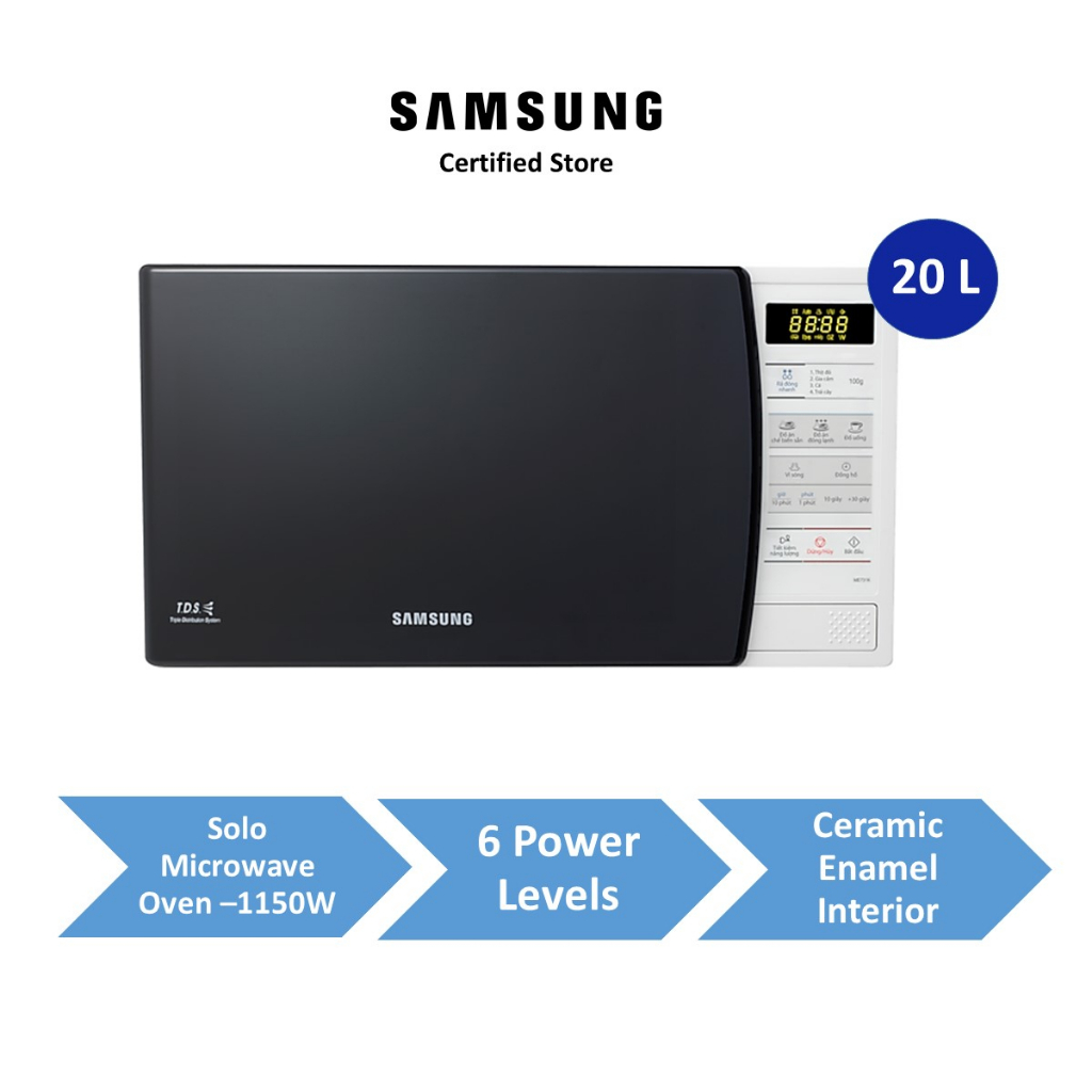 Samsung ME731K/XSP 20L Solo Microwave Oven with Ceramic Enamel comes in