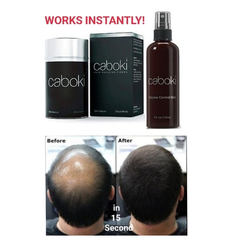 Caboki Hair Fiber with Spray Volume Control Mist for Men and Women