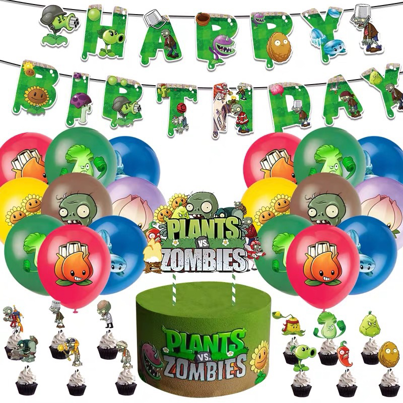 [SG Seller] Plants Vs Zombies Theme PVZ Balloons Set Birthday Party ...