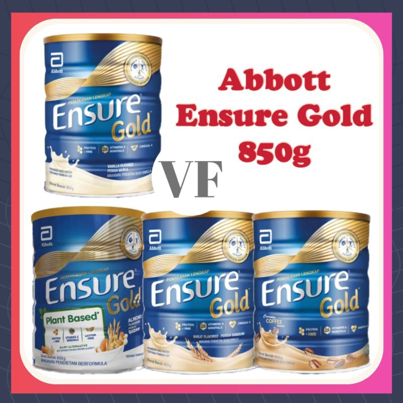 Abbott Ensure Gold Vanilla/Coffee/Plant Based/Wheat 850g Tin - Adult ...