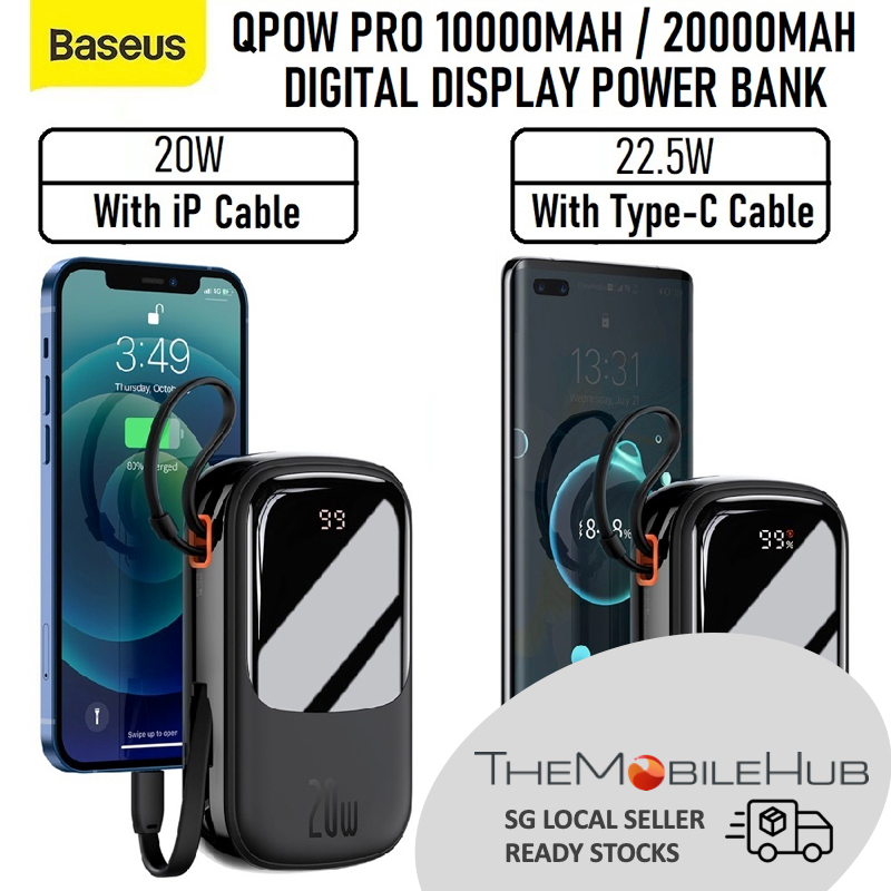 Batterie Externe Baseus Qpow Pro avec Câble USB-C - 10000mAh