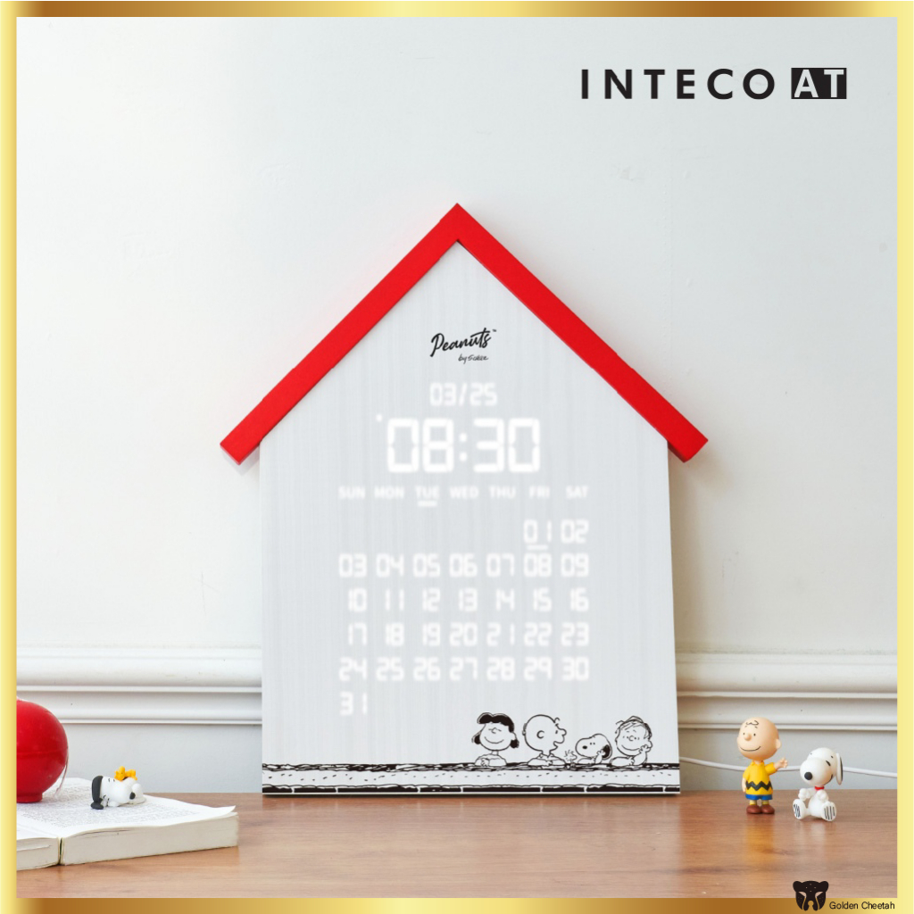 Snoopy House Wood Noise-Free Wall Clock Watch Digital Calendar | Shopee ...