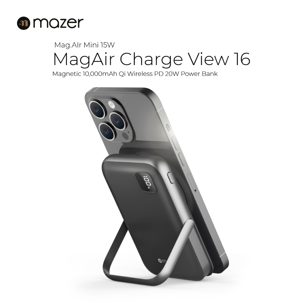 Mazer MagAir 16 Magnetic 15W 10000mAh USB-C PD20W Power Bank (10K For ...