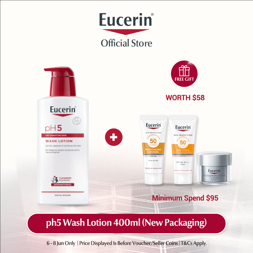 Eucerin pH5 Wash Lotion 400ml / 1000ml / Twin Pack / 1L + 400ml (Refill ...