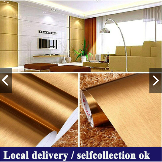 60CM*1M Metal Effect Wallpaper BRUSHED STEEL METAL METALLIC SILVER Self ...