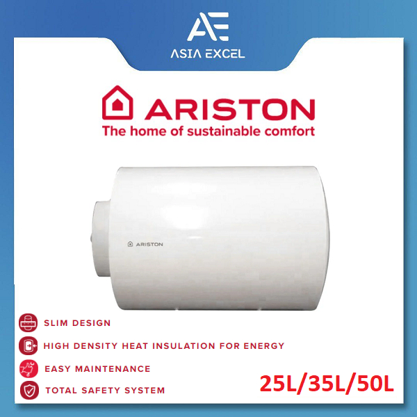 ARISTON PRO RS J 25/35/50L WHITE HORIZONTAL STORAGE HEATER | Shopee  Singapore