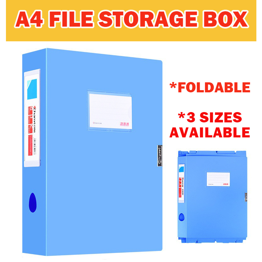 A4 Foldable File Storage Box Functional School Office Stationery