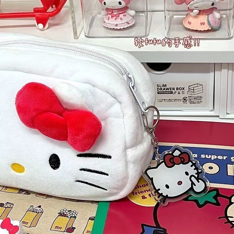 Sanrio Cute Japan INS Hello Kitty Fluffy Soft Pencil Case | Shopee ...