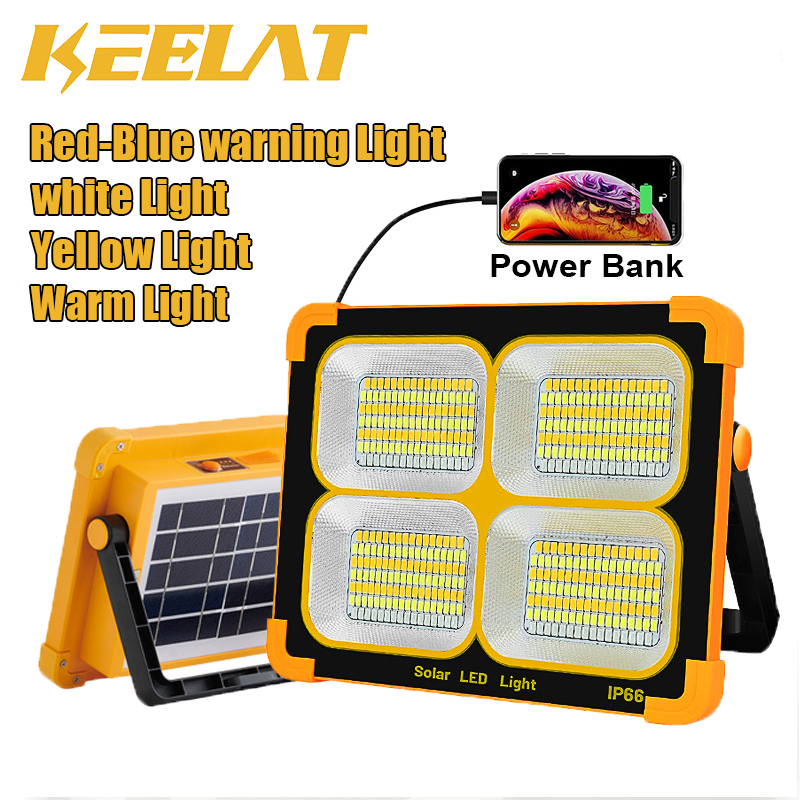 KEELAT Solar Emergency Lights 200W Solar LED USB Light 4 Modes Working