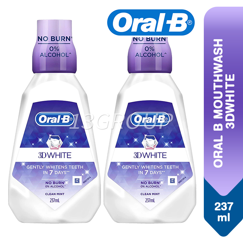 Oral B Mouthwash Rinse 3D White Alcohol Free, 237ml Shopee Singapore