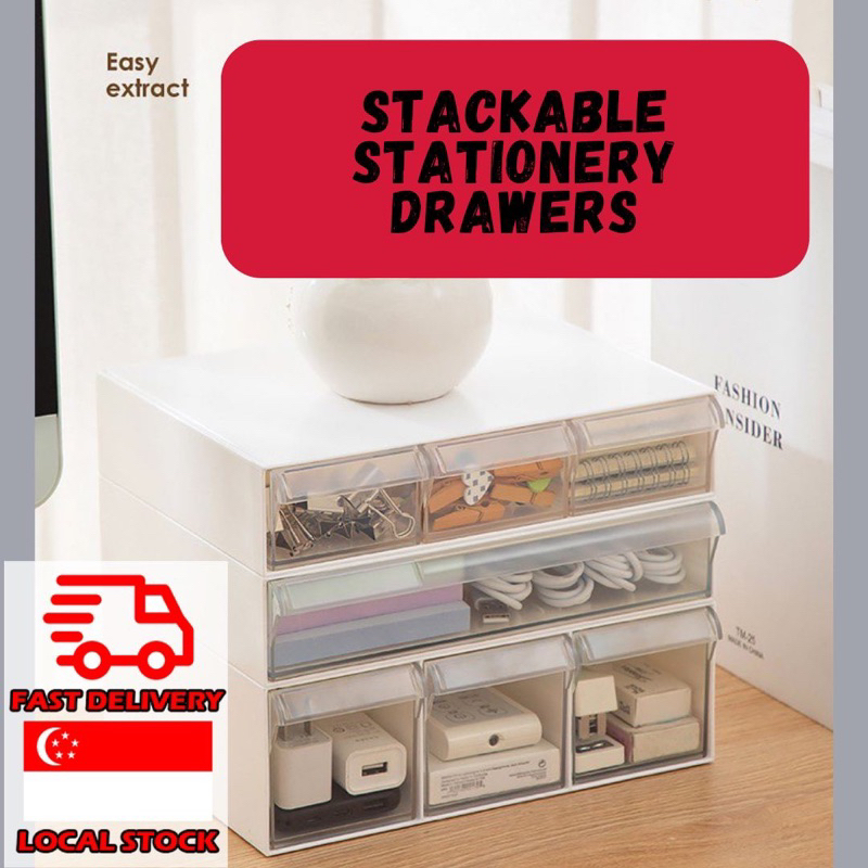 🇸🇬SG Ready Stock🇸🇬 Under Desk Table Adhesive Stationery Drawer