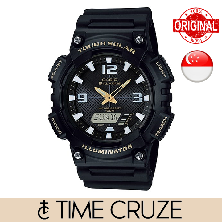 [Time Cruze] Casio AQS810 Solar Analog Digital Black Sports Men Watch