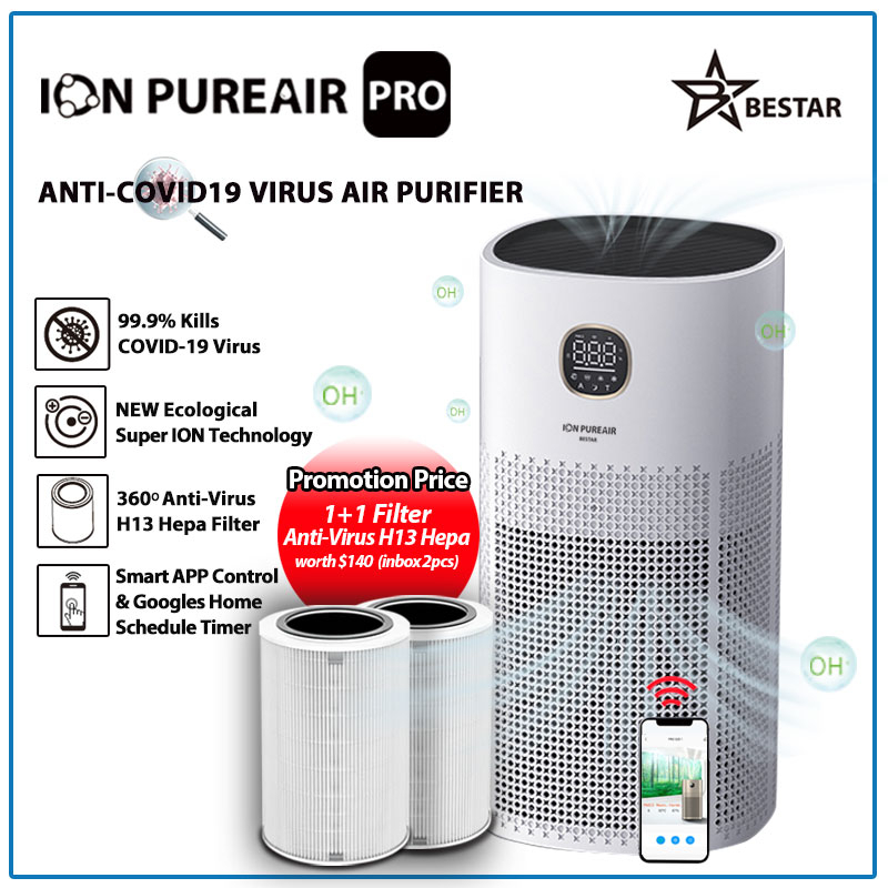 [New] ION PUREAIR Air Purifier PRO 520 Anti-Covid19 Virus Air Purifier ...