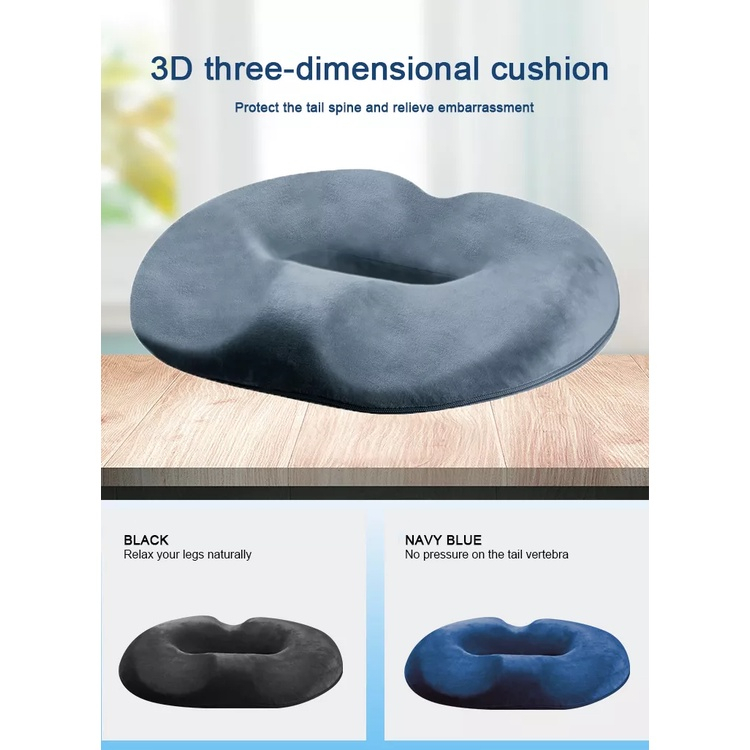 Memory Foam Donut Seat Cushion [ Ergonomic Chair Lumbar Support Office