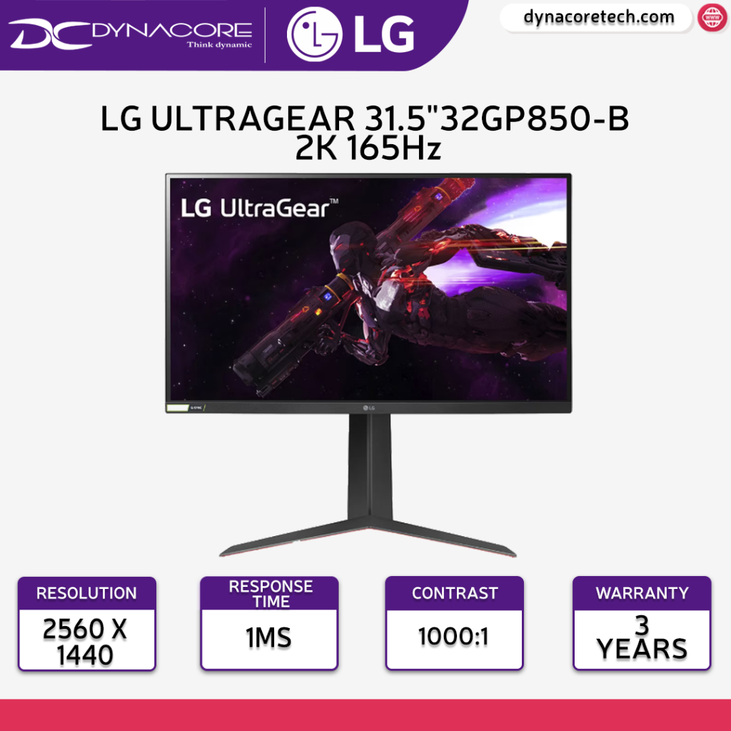 LG 32GP850-B 32-inch UltraGear QHD Nano IPS G-Sync Gaming Monitor - 1ms ...