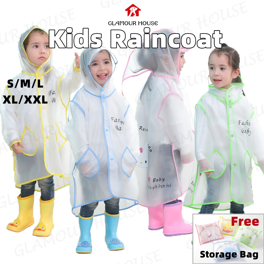 SG Hooded EVA Kids Raincoat Waterproof Rain Coat Rainwear with