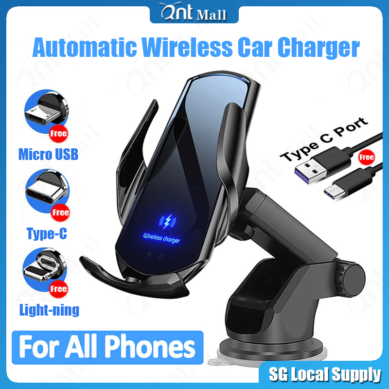 [SG] Automatic Car Phone Holder Magnetic Wireless Car Charger, Wireless ...