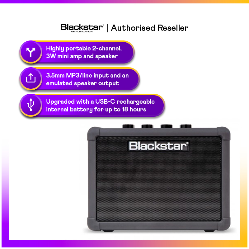 Blackstar FLY 3 CHARGE 3W Mini Rechargeable Guitar Amplifier with